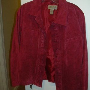 Red Suede short Jacket with Style